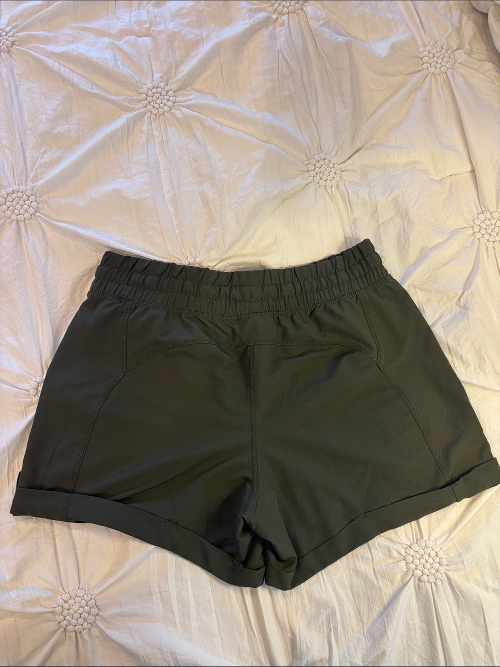 Tangerine Olive Drawstring Athletic Shorts - Picture 4 of 8